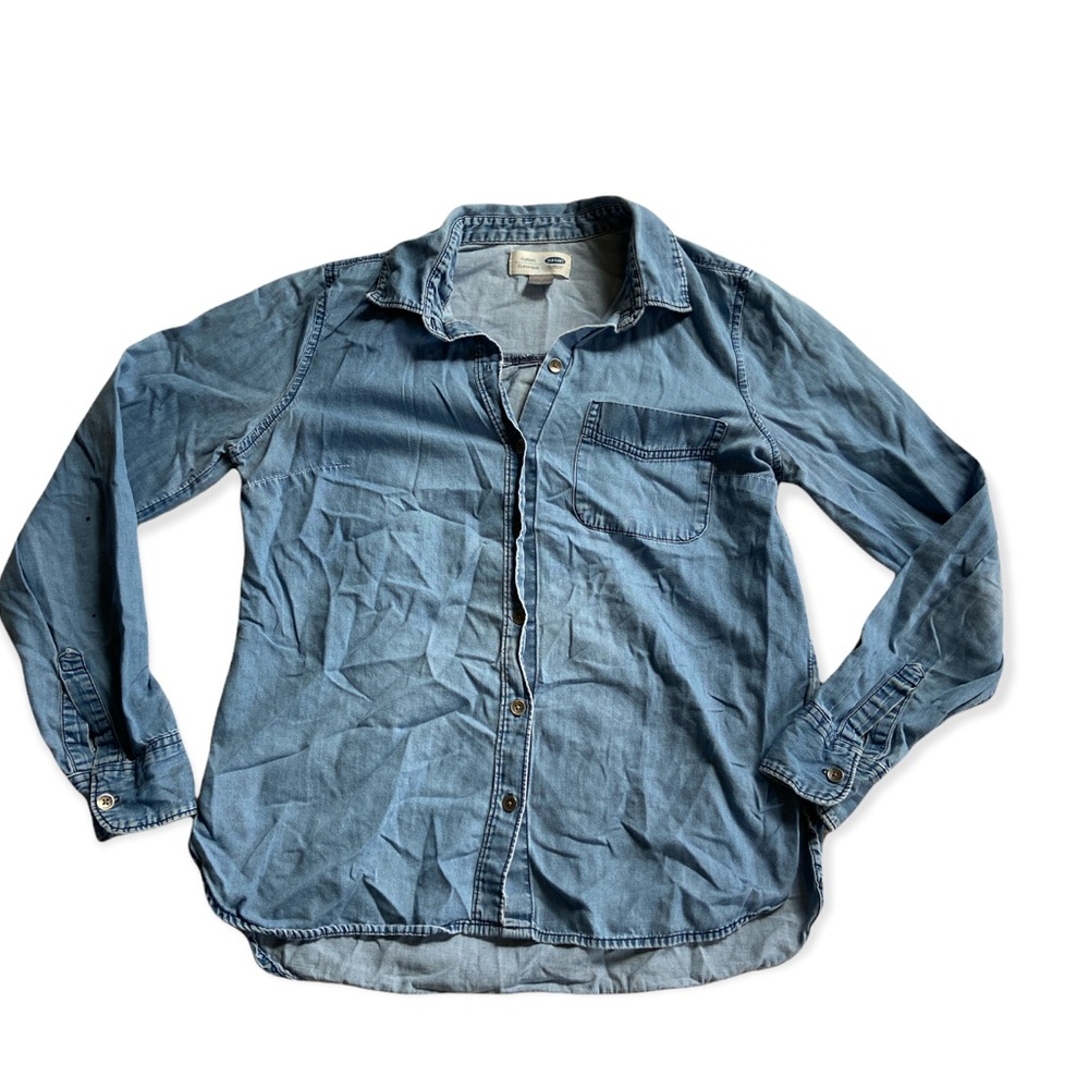 Old navy lights denim classic button down XS